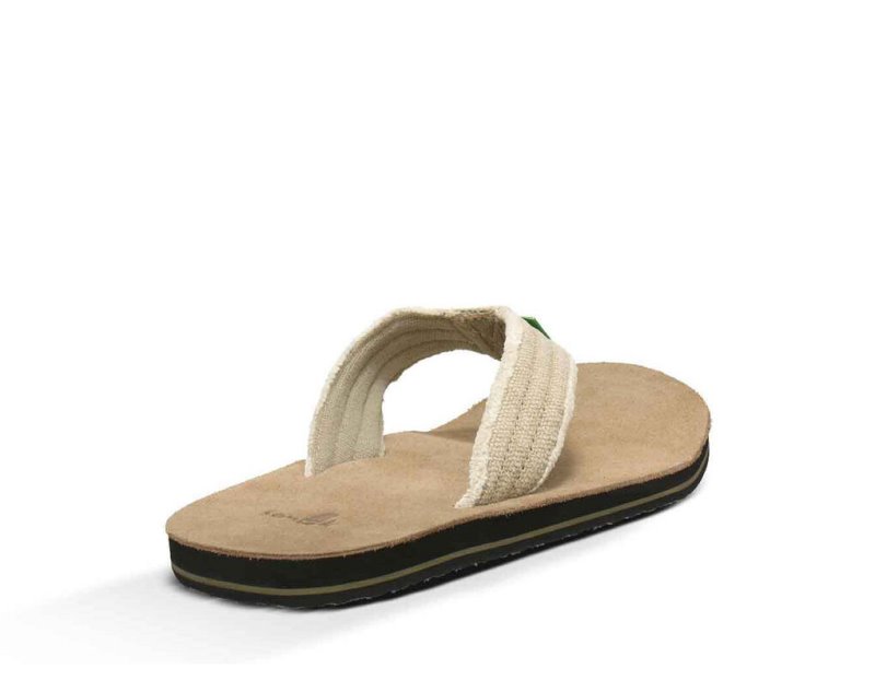 Sanuk Fraid Not Men's Flip Flops Beige | Canada 249BEX